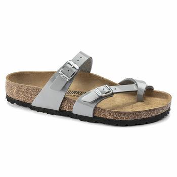 Dámské Mayari Birkenstock Lakovaná Flor Stříbrné | CZ 402QMA